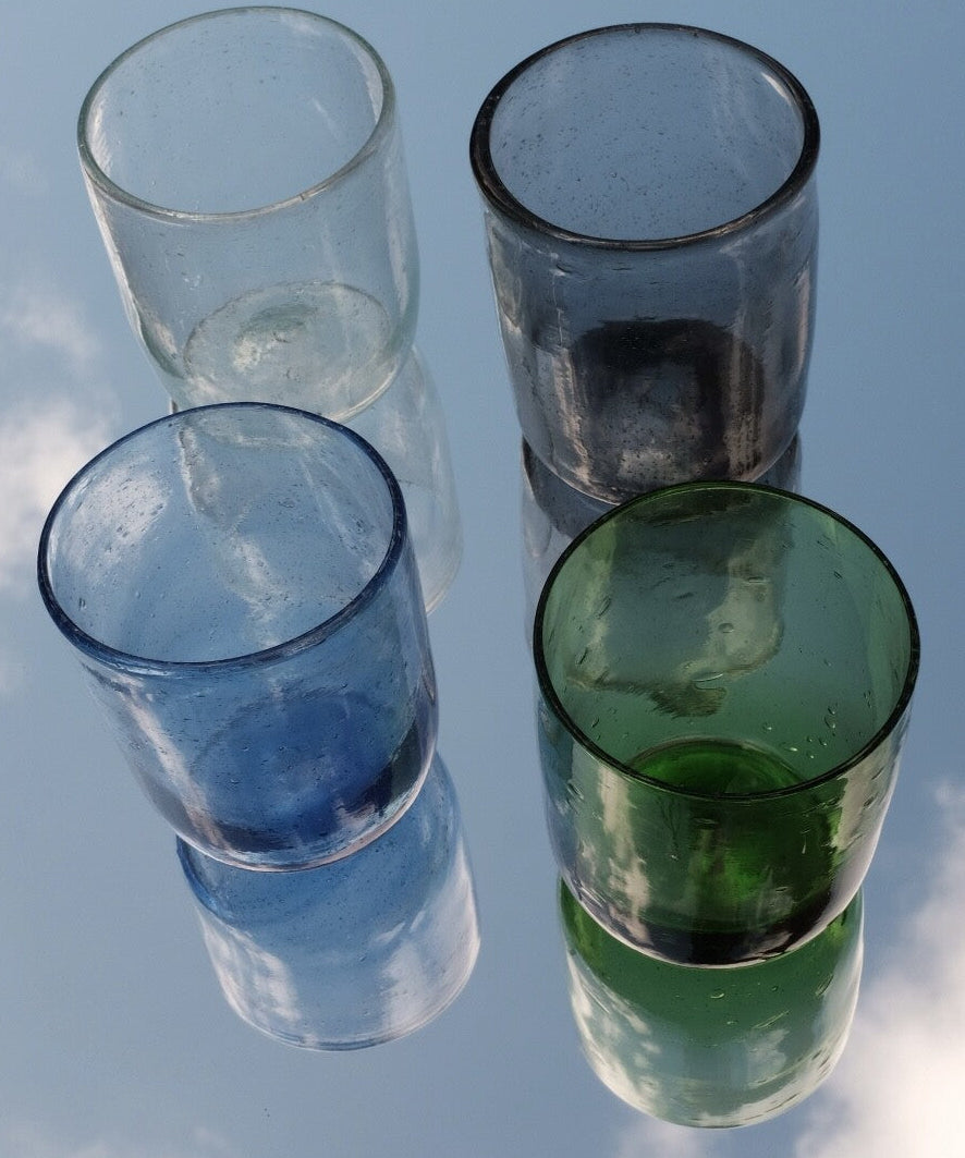 Recycled glass cup in green