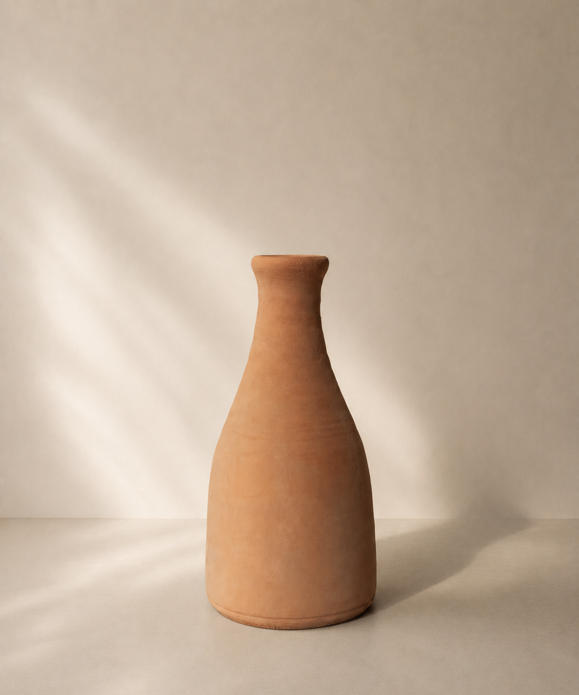 Raw terracotta vase