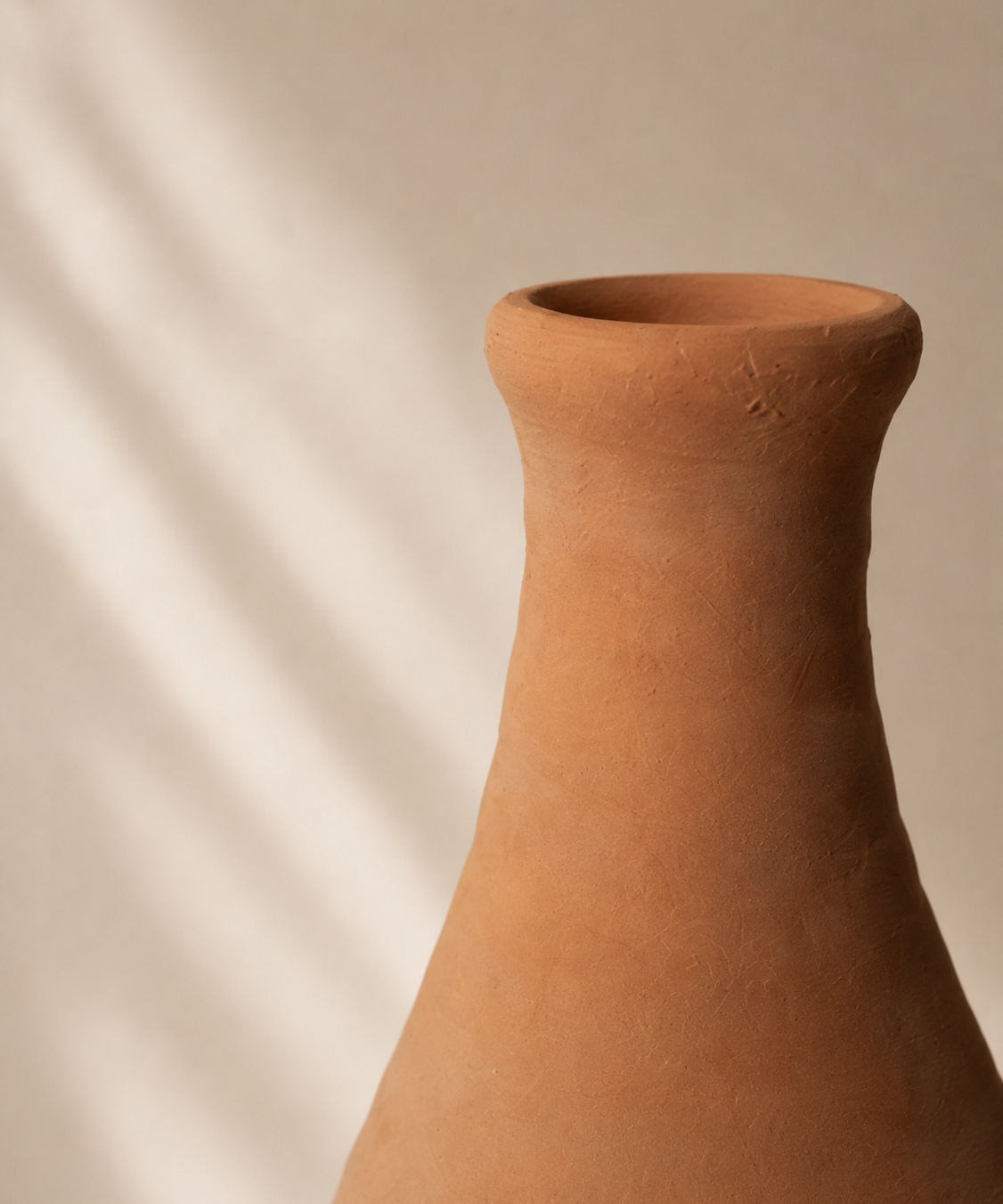 Raw terracotta vase