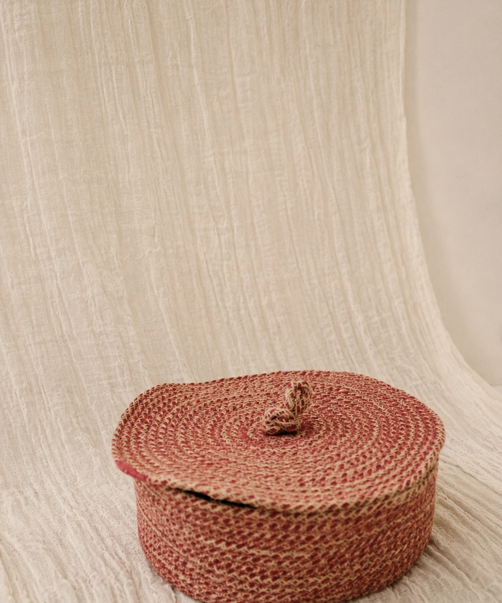 Woven Basket with Lid