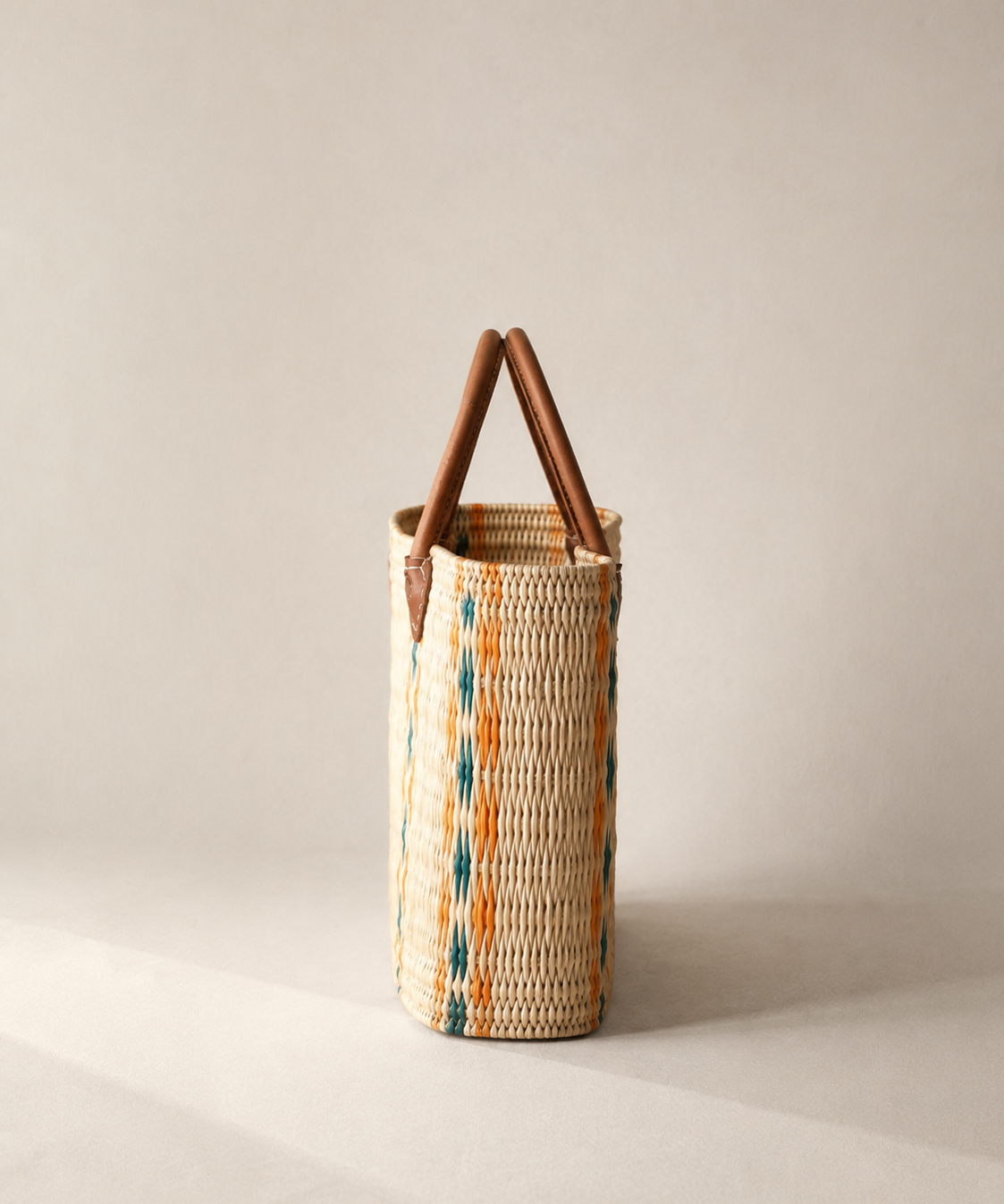 Basket Bag - leather handles