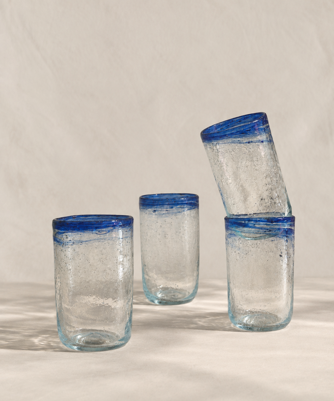 Raw recycled glass cup
