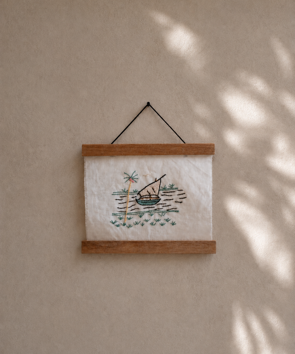 Embroidered wall art