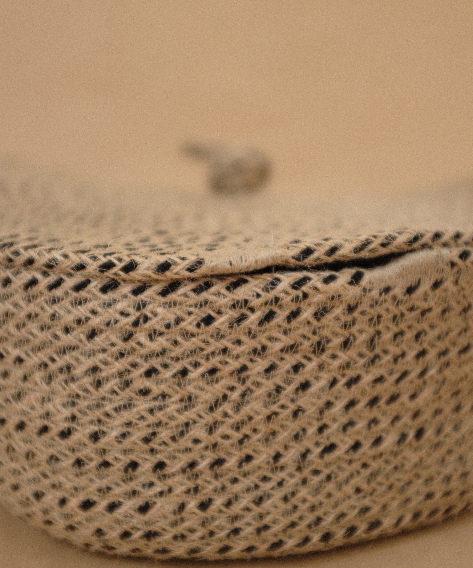black Woven Basket with Lid