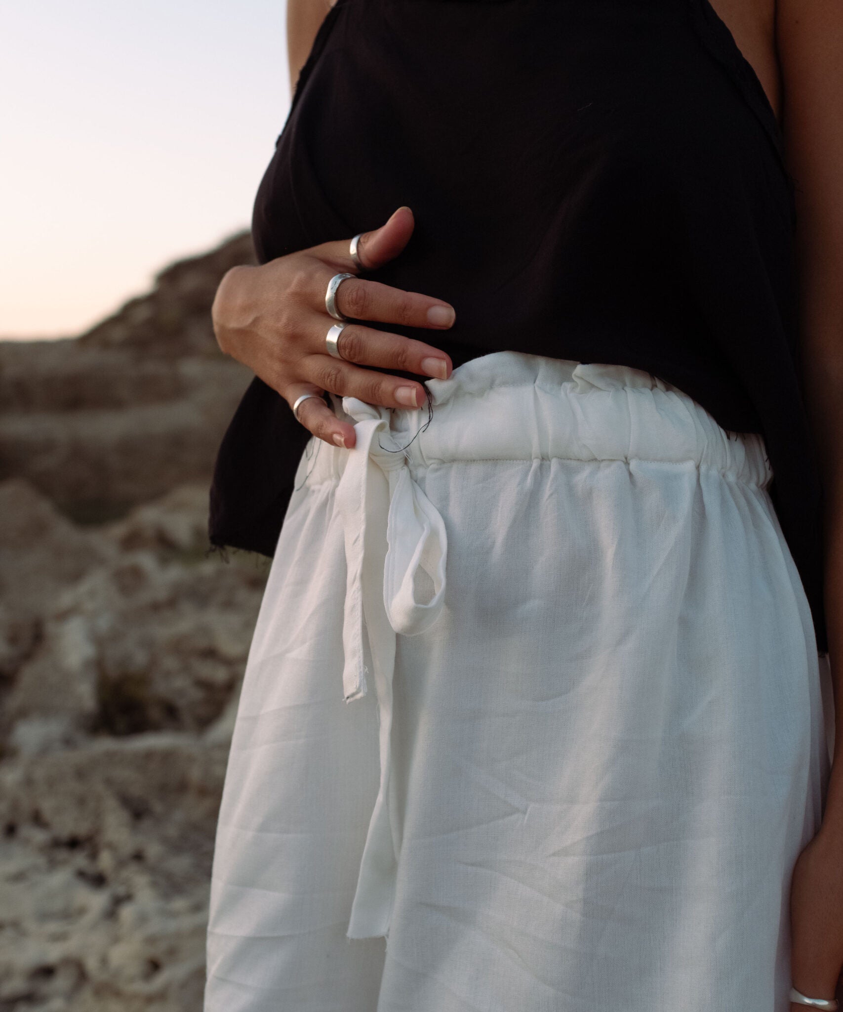 High Rise Shorts in white