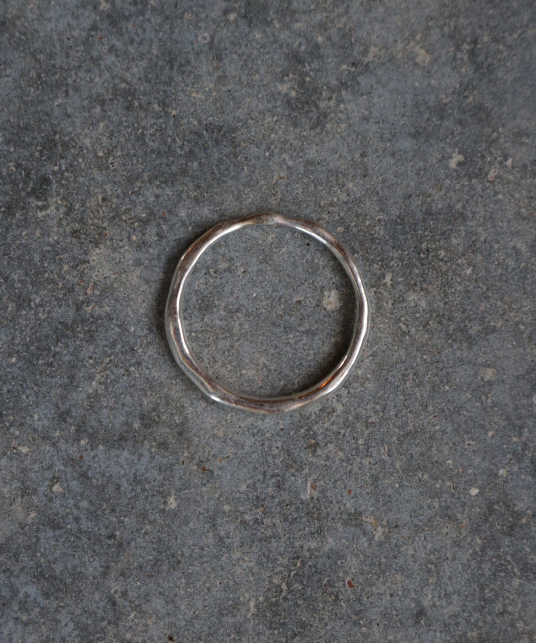 Raw silver thin ring no.1