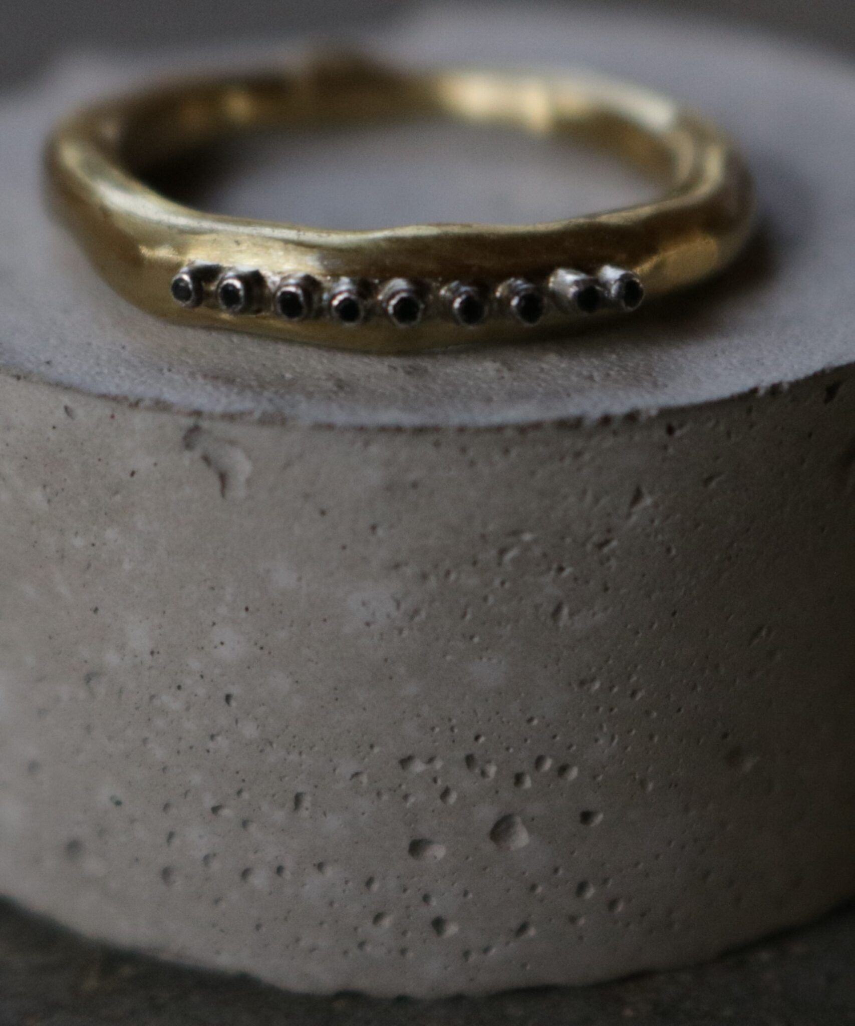 Copper diamond raw ring