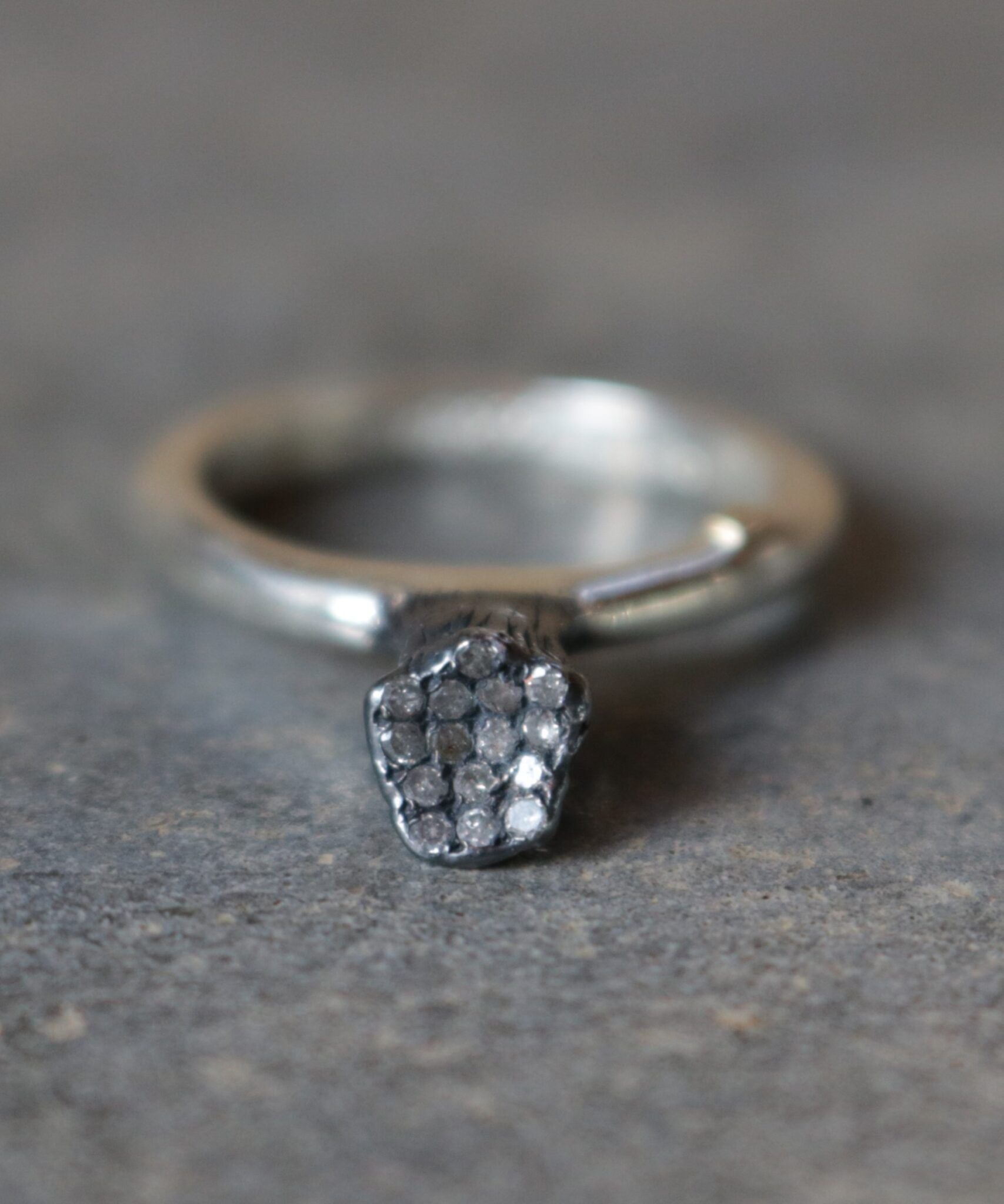 Diamond raw crystal ring