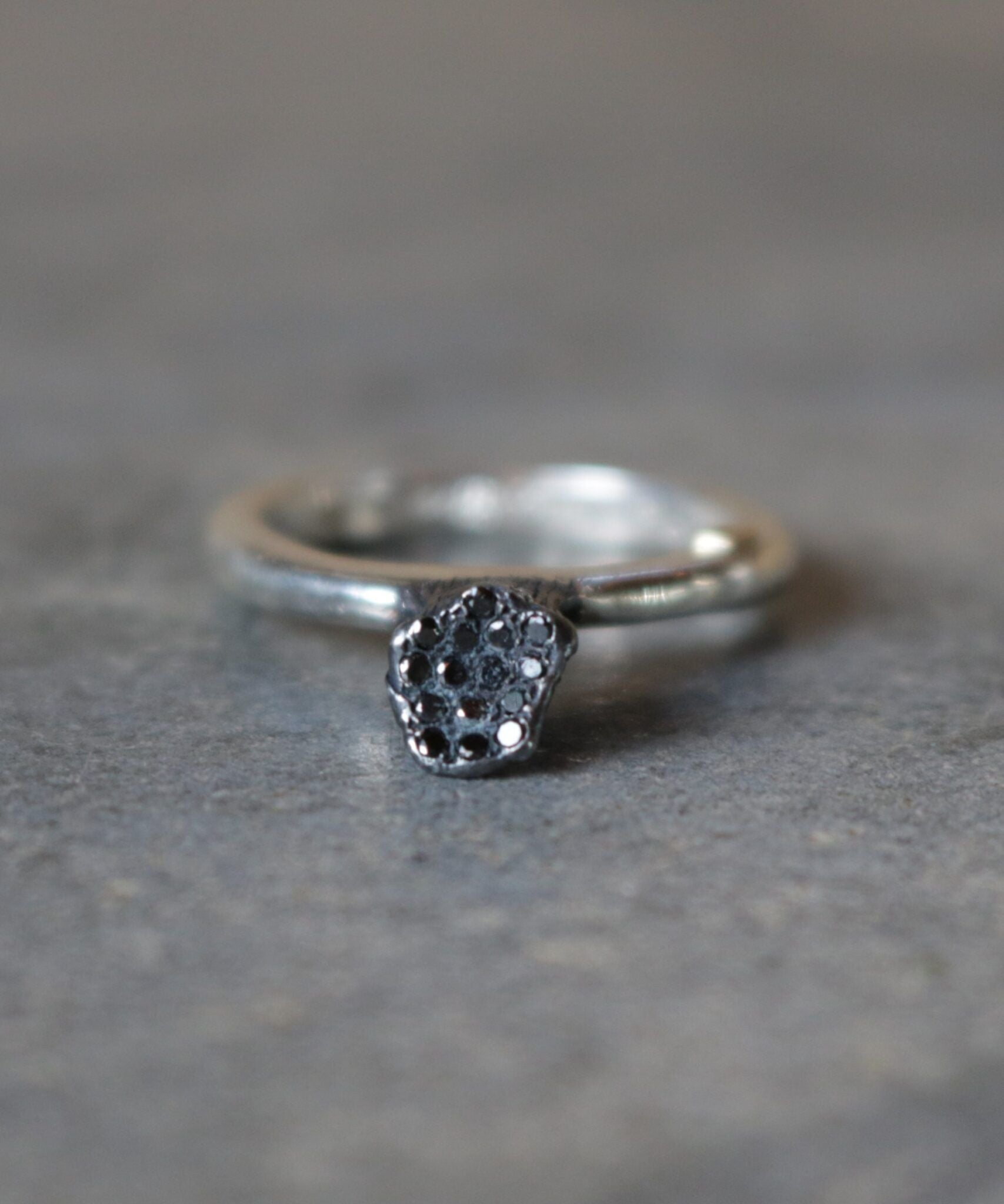 Diamond raw crystal ring