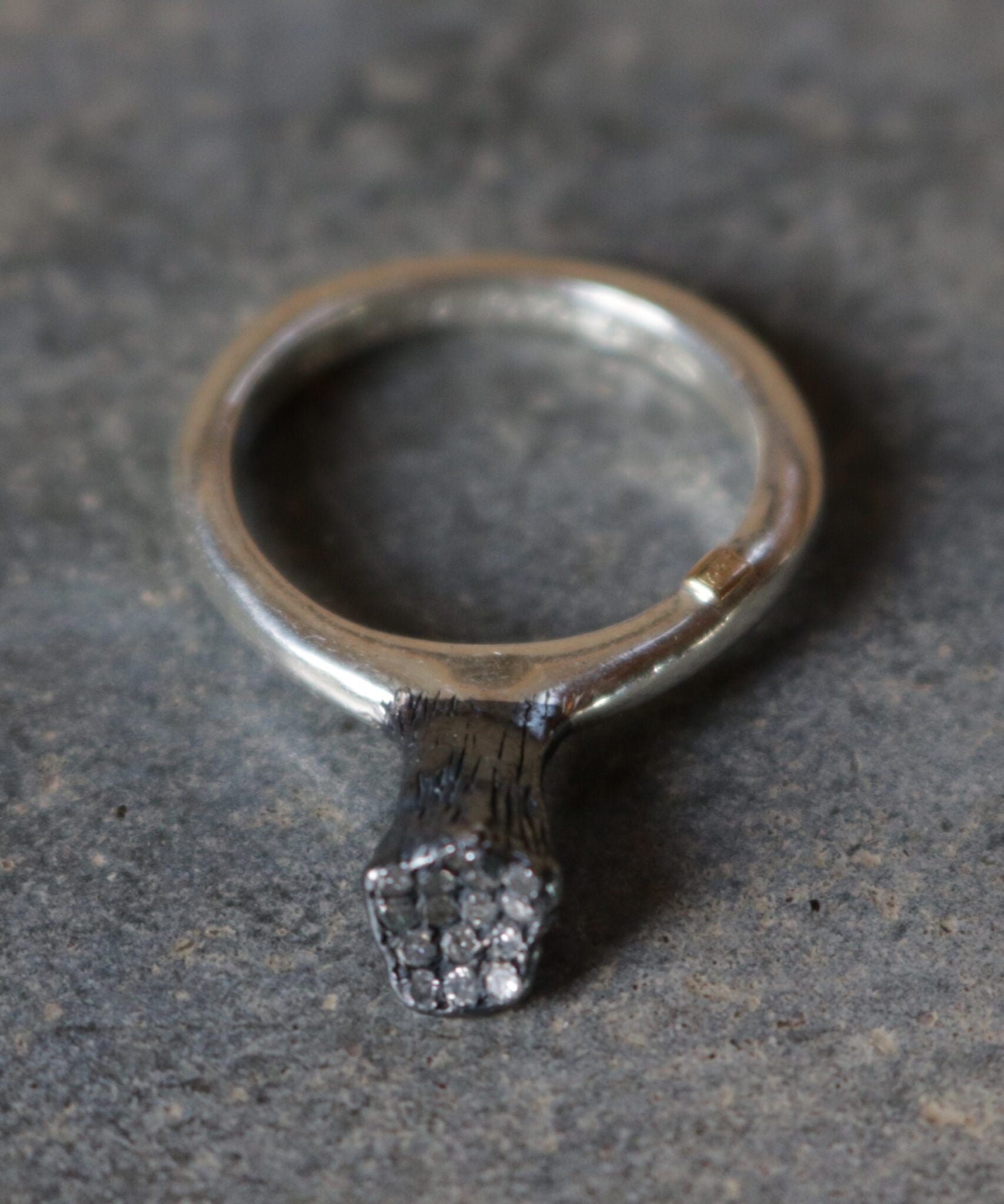 Diamond raw crystal ring